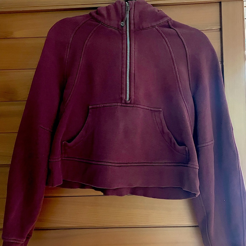 Lululemon Oversized Scuba Half Zip-Merlot XS/S